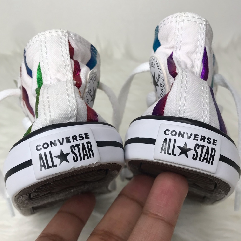 Converse Infant Chuck Taylor All Star High Top Zebra Sneaker Size 6 - Picture 6 of 11